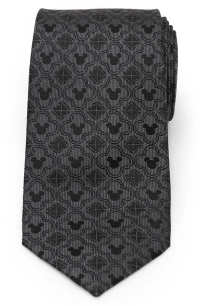 Cufflinks, Inc Mickey Mouse Geometric Silk Tie In Black
