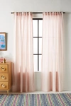 Anthropologie Stitched Linen Curtain By  In Pink Size 50x63
