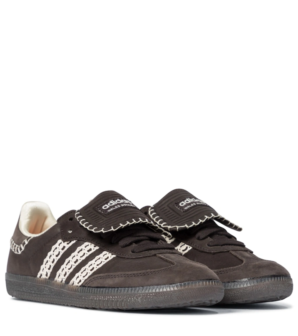 Adidas Originals + Wales Bonner Samba Crochet-trimmed Suede And Leather  Sneakers In Black | ModeSens