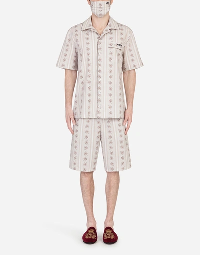 Dolce & Gabbana Floral-print Pajama Set With Matching Face Mask In Floral Print