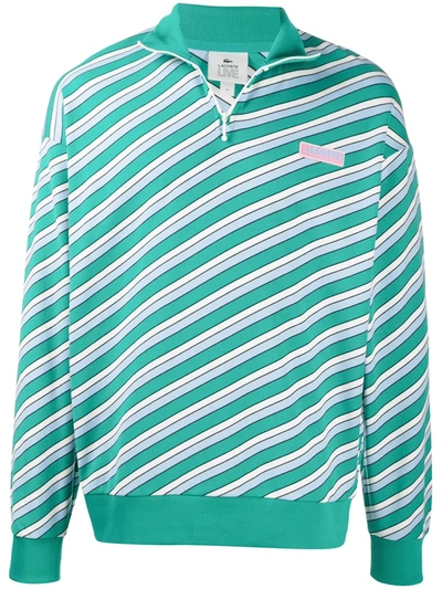 Lacoste Live Logo Chest Patch Jumper In Green