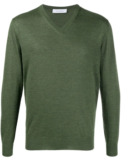 Cruciani Long-sleeve V-neck Jumper In Green