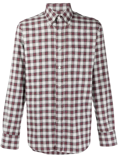 Canali Button-down Cotton Shirt In Red