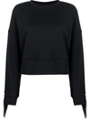 Twinset Twin Set Sweatshirt Twin-set Cotton Sweatshirt With Fringes In Black