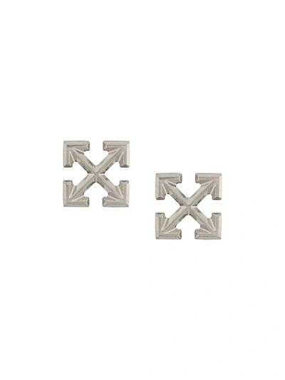 Off-white Mini Arrow Stud Earrings In Silver