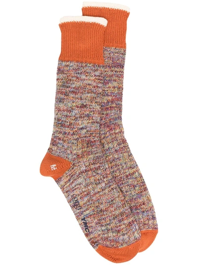 Ymc You Must Create Multicolour Knit Socks In Orange