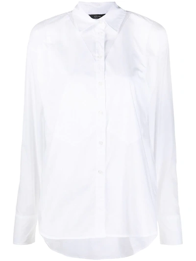 Armani Exchange Long-sleeve Cotton Shirt In White