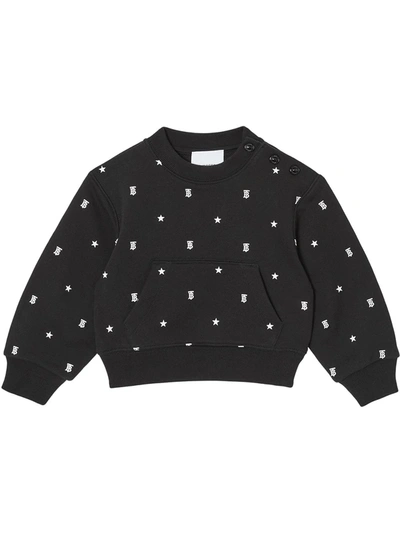Burberry Babies' Kids Embroidered Logo Sweatshirt (6-24 Months) In Black