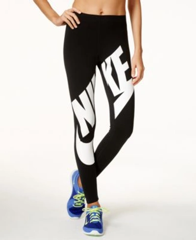 Nike Leg-a-see Logo Leggings In Black/white | ModeSens