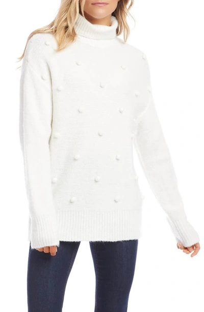 Karen Kane Pompom Detail Sweater In Cream