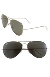 Ray Ban Aviator 55mm Sunglasses In Small Gold Polarized