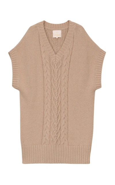 Bytimo Cable-knit Cotton Mini Dress In Brown