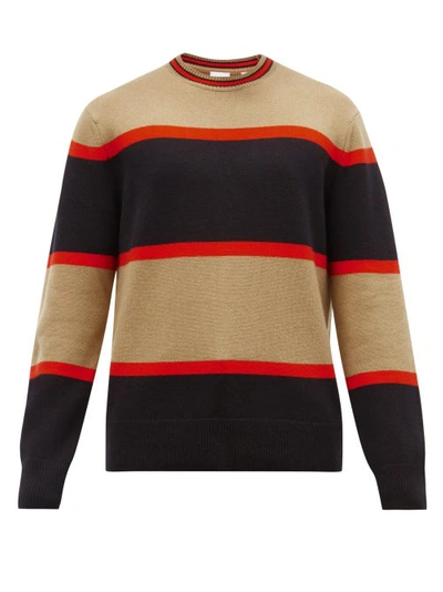 Burberry Garratt Striped Wool-cashmere Sweater In Multi-colour
