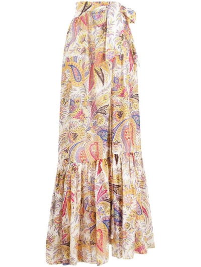 Etro Zante Paisley-print Cotton And Silk-blend Chiffon Maxi Skirt In Multicolor