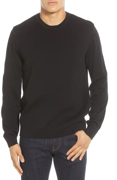 French Connection Milano Regular Fit Crewneck Sweater In Black
