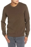 French Connection Milano Regular Fit Crewneck Sweater In Loden Green
