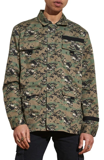 Nana Judy Drill Camouflage Utility Jacket In Digi Camo