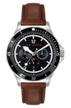 Ted Baker Northn Leather Strap Watch, 43mm In Brown