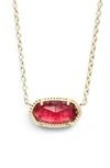 Kendra Scott Elisa Birthstone Pendant Necklace In January/berry/gold