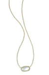 Kendra Scott Elisa Birthstone Pendant Necklace In March/light Blue Illusion/gold
