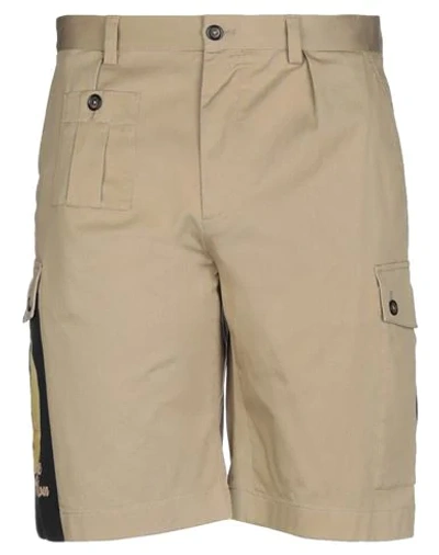 Dolce & Gabbana Man Shorts & Bermuda Shorts Sand Size 28 Cotton, Elastane In Beige