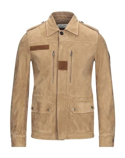 Saint Laurent Jackets In Camel