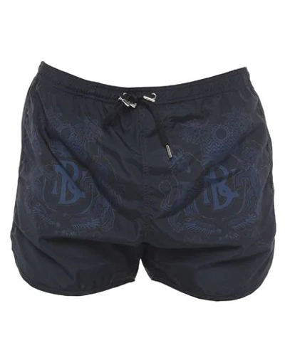 Neil Barrett Swim Trunks In Dark Blue