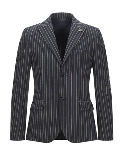 Grey Daniele Alessandrini Suit Jackets In Blue