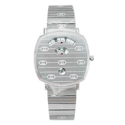 Pre-owned Gucci Silver Stainless Steel Grip Ya157410 Women's Wristwatch 38 Mm