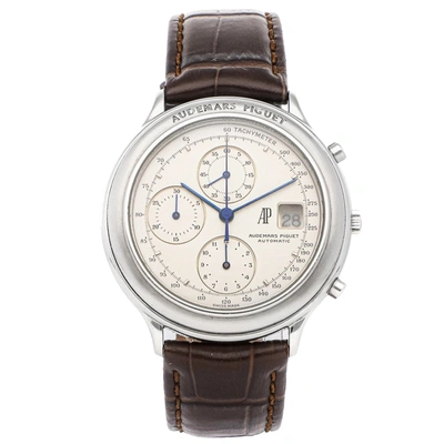Pre-owned Audemars Piguet White Stainless Steel Huitieme Chronograph 25644st Men's Wristwatch 40 Mm