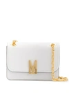 Moschino M Logo Shoulder Bag In White