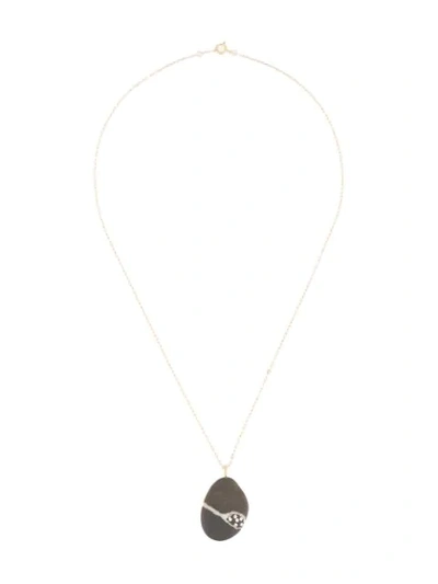 Cvc Stones Oval Shaped Necklace In Black & White