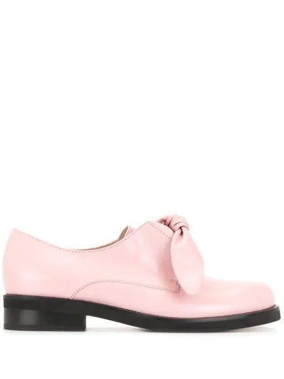 Coliac Bow-front Leather Loafers In Pink