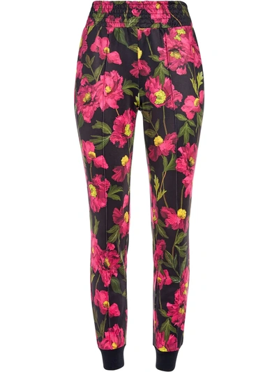 Alice And Olivia Tokyo Floral-print Stretch-jersey Track Pants In Calf Pppy