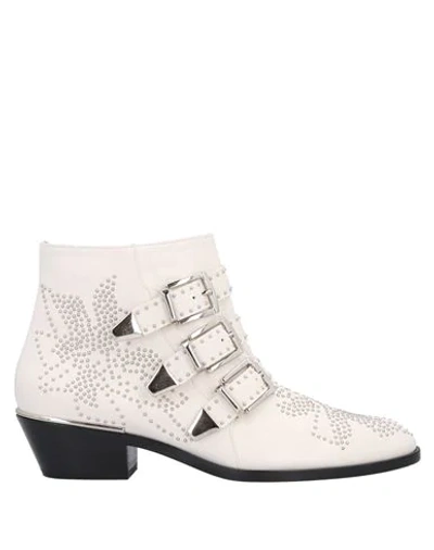 Chloé Ankle Boots In Ivory