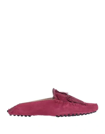Tod's Woman Mules & Clogs Mauve Size 7 Leather In Purple
