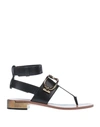 Tod's Toe Strap Sandals In Black