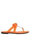 Tod's Toe Strap Sandals In Orange