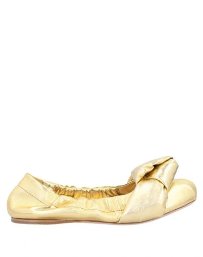 Miu Miu Ballet Flats In Gold