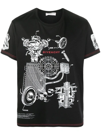 Givenchy Graphic Print Short-sleeved T-shirt In Black