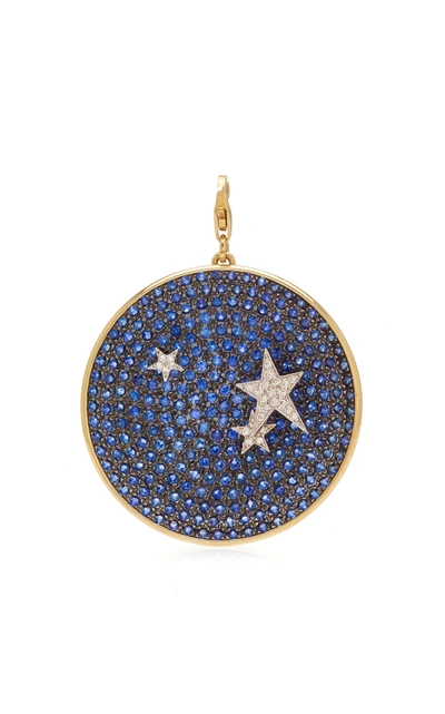Have A Heart X Muse Elena Votsi Large Night Sky Charm With Diamond Stars & Sapphires In Blue