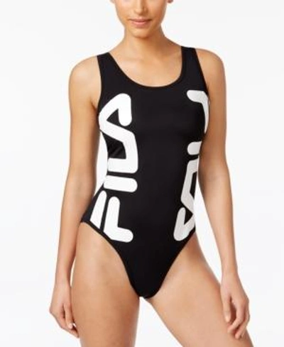 Fila File Henrietta Sheer Bodysuit In Black