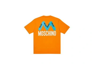 Pre-owned Palace  Moschino T-shirt Orange