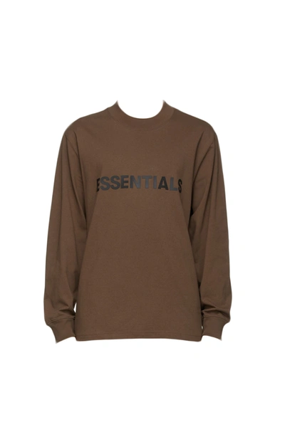 Pre-owned Fear Of God  Essentials X Ssense Boxy Long Sleeve T-shirt Applique Logo Rain Drum