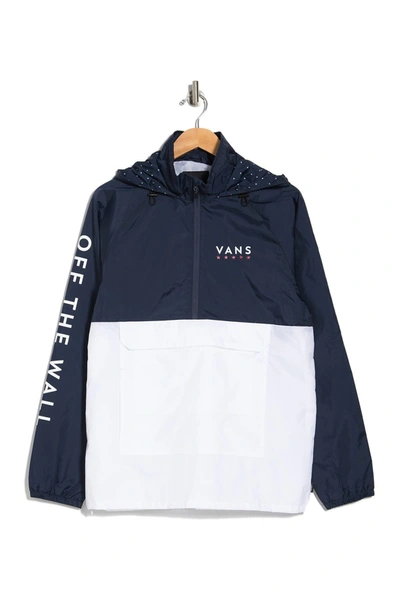 Vans Victory Anorak Jacket In White/blue In White/dress Blues