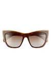 Rag & Bone 53mm Gradient Cat Eye Sunglasses In Brown/ Orange Havana/ Brown