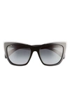 Rag & Bone 53mm Gradient Cat Eye Sunglasses In Black Grey/ Dark Grey Gradient