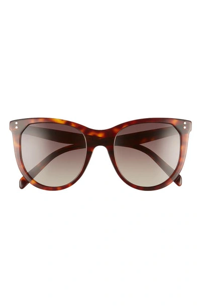 Celine 53mm Gradient Cat Eye Sunglasses In Dark Havana/ Brown
