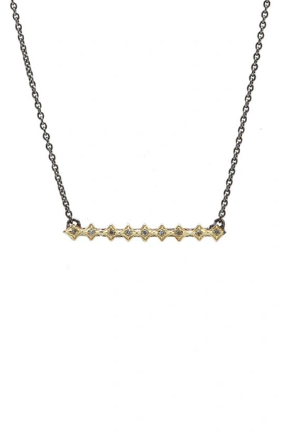 Armenta Old World Crivelli Bar Pendant Necklace In Black/gold