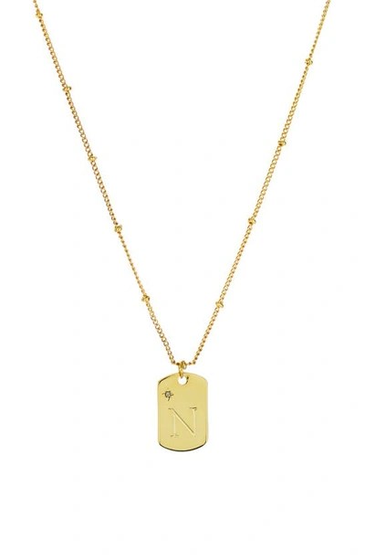 Panacea Initial Tag Pendant Necklace In Gold